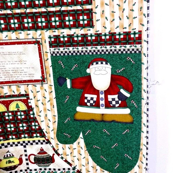 Vtg Debbie Mumm Mumms the Word Christmas Fabric Panel DIY Apron Oven Mitts Santa - Picture 3 of 16